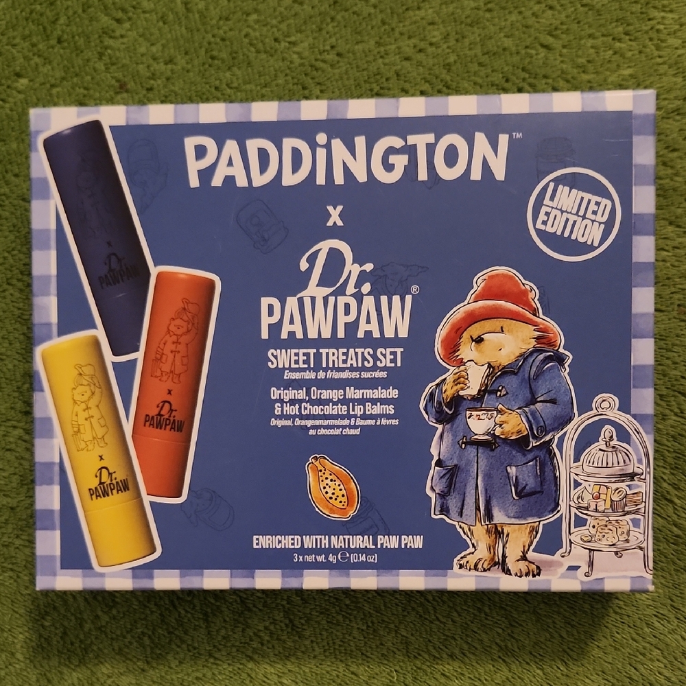 Paddington× Dr. PawPaw Sweet Treats Lip Balm Set Of 3 New In Box
